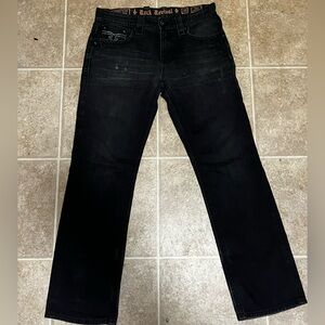 Black rock revival jeans